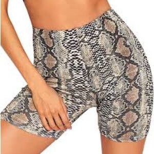 Cotton Candy Snake Print Biker Shorts